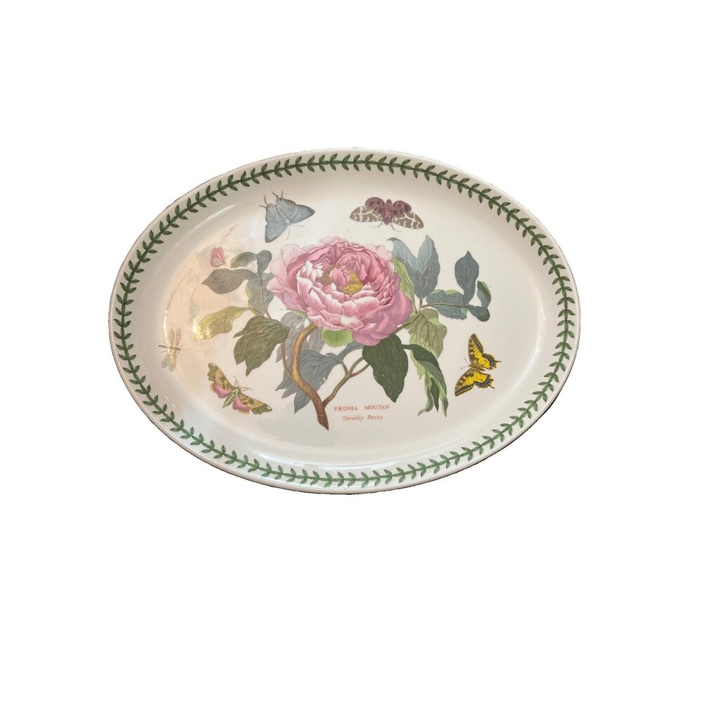 Portmeirion The Botanic Garden Shrubby Peony 14.5” Platter Serving Dish 1972